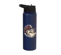 Sleep Squirrel Sleepy Squirrel Napping Sleepy Animal Stainless Steel Insulated Water Bottle