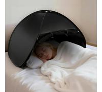 Sleep Tent Blackout Canopy - Portable Bed Tent Privacy Shade for Night-Shift, Dorm & Travel; Pop-Up, Mesh Vent, Phone Holder, Fits Queen Pillow, Black