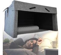 Sleep Tent, Sleep Cabin, Blackout Bed Tent with Built-in Bluetooth Dual Speakers, 40mm Thick Blackout,Soundproof, Can Be Connected to Mobile Phone, With Ventilation Holes(Without speaker)
