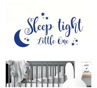 Sleep Tight Little One - Baby Nursery Wall Art Sticker [Large] [Mid Blue]