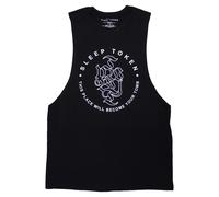 Sleep Token Men's Tomb Text Ring Vest Top in Black | Size: XL Sleep Token Black XL