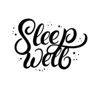 Sleep Well Hand Written Lettering with Stars Mural and Wall Vinyl Decal 36x51.2cm Waterproof Black