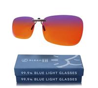 Sleep ZM Clip On 99.9% Orange Blue Light Glasses for Computer, TV, Gaming Use Improve Sleep Quality by Naturally Producing Melatonin for Women and Men