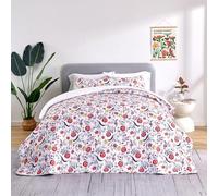 SLEEP ZONE 3-Piece Printed Quilt Set - King Size - Lightweight Reversible Bedding Coverlet Set for All Season (Evans Pattern), King (106x96 inch | 2 Pillow Shams)