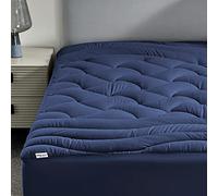 SLEEP ZONE Cool Queen Premium Padded Mattress Protector Breathable Washable Mattress Protector with 8-21 Inch Deep Pocket (Navy, Queen)