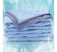 SLEEP ZONE Cooling Blanket for Hot Sleepers Twin Size (60x80 inches), Dual-Sided Cool Summer Blanket Lightweight Cozy Bed Couch Throw Blanket Machine Washable (Blue+Blue)