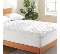 SLEEP ZONE Mattress Cover Queen Size Bed, Quilted Fitted Mattress Pad, Deep Pocket Mattress Protector Stretches up to 21 inches, Pillowtop Breathable Mattress Topper (White, 60x80)