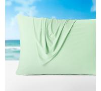 SLEEP ZONE Nanotex Cooling Pillowcases - 2 Pack, Silky Pillow Cases for Hair and Skin, Breathable Bedding for Summer and Hot Sleepers, Zippered Pillow Covers(Cooling Green, Queen)