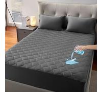 SLEEP ZONE Waterproof Mattress Protector Pad Twin Machine Washable, Breathable Mattress Topper with Deep Pockets, All-Season Use, Hotel Quality (Twin, Grey)