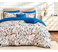SLEEPBELLA King Size Duvet Cover Set with Button Closure - Multicolor Leaves Botanical Luxury Bedding for a Comfortable Sleeping