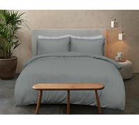 Sleepdown 100% Bamboo Cotton Plain Charcoal Duvet Cover Quilt Pillow Cases Bedding Set Soft Easy Care - King (230cm x 220cm)