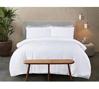 Sleepdown 100% Bamboo Plain White Organic Duvet Cover Quilt Pillow Cases Bedding Set Soft Easy Care - King (230cm x 220cm),5056242894643