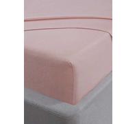 Smart Living Brushed Cotton Bed Linen Fitted Bedsheet or Pillowcase Pair Non Iron in Pink | Size: Super King Smart Living Pink Super King