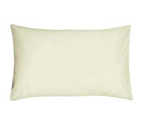 Sleepdown 2 x Pillow Cases Polycotton Housewife Bedroom Pair Pack Pillowcases 48cm x 74cm Pillow Cover Bedding Bed Linen - Ivory