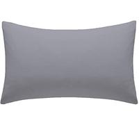 Sleepdown 2 x Pillow Cases Polycotton Housewife Bedroom Pair Pack Pillowcases 48cm x 74cm Pillow Cover Bedding Bed Linen - Grey
