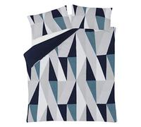 Sleepdown Bedding Set Reversible Teddy Fleece Navy Polyester King Size (220cm x 230cm) Thermal Waem Cosy Super Soft Duvet Cover