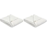 Sleepdown Boucle Chenille Throw Soft Touch Fluffy Fleece Over Sofa Bed Couch Warm Cosy Luxury Blanket Bedspread - Cream - 130cm x 150cm (Pack of 2)