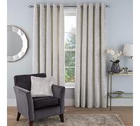 Luxury Crushed Velvet Eyelet Lined Curtains Super Thermal Insulated for Bedroom and Living Room 66 x 54 Inch Ivory
