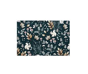 Sleepdown Decorative Placemat 100% Cotton Luxury Country Cottage Table Place Mats Washable Kitchen Dining Restaurant Christmas Set of 4 - Cream and Dark Green Reverse (49cm X 32cm)