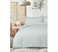 Sleepdown Duck Egg Pom Pom Duvet Cover Set Green