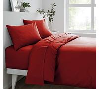 Sleepdown Extra Deep Fitted Sheet Poly Cotton, Red, Single
