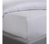 Sleepdown Fitted Sheet 100% Cotton Sateen Soft Cosy 16" 40cm Extra Deep 300 Thread Count Luxury Bedding Bedsheet Bed Linen - White - Super King, 5056242766926