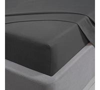 Sleepdown Fitted Sheet 100 percentage Brushed Cotton Flannelette Luxury Bedding Soft Cosy Bedsheet Bed Linen, Charcoal Grey, Double, 25 cm, 10"