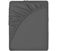 Sleepdown Fitted Sheet Polycotton Easy Care Non-Iron Super Soft 10 Inch 25cm Deep Pocket Bedsheet Bed Linen - Double - Charcoal Grey, 5056242764588