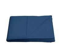 Sleepdown Flat Sheet Bed Linen Bedding Super Soft Easy Care Cotton Blend Plain Dyed Bedsheet Non Iron - Blue - Single, 5056242725077