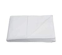 Sleepdown Flat Sheet Bed Linen Bedding Super Soft Easy Care Cotton Blend Plain Dyed Bedsheet Non Iron - White - Super King, 5056242724063