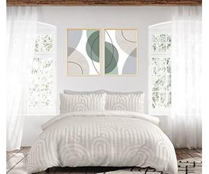 Sleepdown Geometric Textured Tufted Arch Natural Champagne Duvet Cover Quilt Pillow Cases Bedding Set Soft Easy Care - Single (135cm x 200cm) (5.05624E+12)