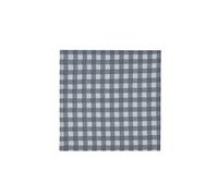 Sleepdown Gingham Printed 100% Cotton Half Panama Reusable Soft Cloth Table Napkins - Pack of 4 - Grey - 41cm x 41cm
