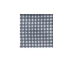 Sleepdown Gingham Printed 100% Cotton Half Panama Reusable Soft Cloth Table Napkins - Pack of 4 - Grey - 41cm x 41cm