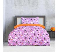 Luxury Soft Reversible Celestial Halloween Duvet Cover & Pillowcases Smart Living Lilac Single