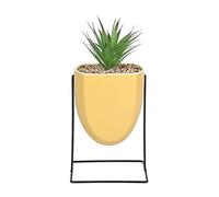 Sleepdown Halo Green Leaf Ochre Stand Artificial Faux Plant for Home Office Bathroom Decor Indoor Decoration Aesthetics, Medium