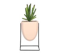 Sleepdown Halo Green Leaf Pink Stand Artificial Faux Plant for Home Office Bathroom Decor Indoor Decoration Aesthetics, Medium