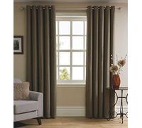 Sleepdown Herringbone Eyelet Lined 100% Polyester Curtain 90 X 90 - Natural