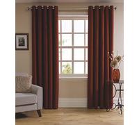 Sleepdown Herringbone Eyelet Lined 100% Polyester Curtain 90 X 90 - Red