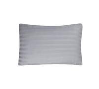 Sleepdown Hotel Quality Housewife Pillowcases 100% Cotton Satin Stripe 2 Pack Luxury Pillow Covers Super Soft - Grey - (48cm x 74cm),5056557514076,Grey Pillowcases,Housewife Pillowcases 48cm x 74cm