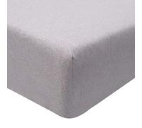 Sleepdown Jersery Melange Pink Fitted Sheet (135 x 190cm) Warm Cosy Easy Care Plain Yarn Dyed Bed Linen - Double