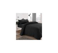 Sleepdown Jersey Melange Duvet Set - Easy Care Non Iron Plain Yarn Dyed Quilt Cover with Pillowcases - Charcoal, Double