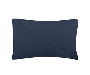 Sleepdown Jersey Melange Housewife Standard Pillowcase Pair Pack Warm Cosy Easy Care Plain Yarn Dyed Pillow Cover Bed Linen - 50cm x 75cm (Standard (50x75 cm), Dark Blue)