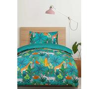 Sleepdown Kids Teal Safari Single Duvet Cover Set Teal
