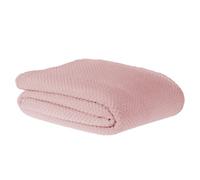 Sleepdown Luxury Waffle Fleece Blush Pink Throw Over Sofa Super Soft Warm Cosy Honeycomb Bed Blanket Bedspread - 150cm x 200cm 5056242828785