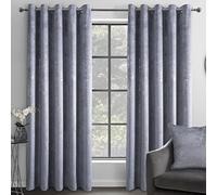 Sleepdown Marble Effect Velvet Blackout Thermal Insulated Eyelet Curtains for Bedroom and Living Room - Grey - 2x 46" x 72" - 2 Panels