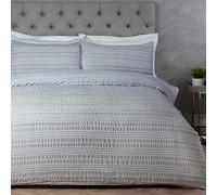 Sleepdown Marl Stripe Grey Easy Care Duvet Cover Quilt Bedding Set with Pillowcase-Single (135cm x 200cm), Polyester