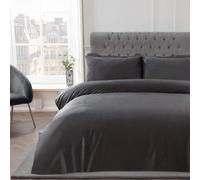 Smart Living Luxury Soft & Elegant Matte Velvet Duvet Cover Set With Pillowcases In Charcoal Charcoal
