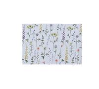 Sleepdown Meadow Floral Printed Table Placemats - Ideal for Kitchen Dining Table - Non-Slip Washable Heat Resistant - Pack of 4 - White - 49cm x 32cm