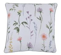 Sleepdown Meadow Stem Floral Printed Cushion Soft Decorative Cotton Cushion for Home Decor Sofa Bedroom and Car - 45cm x 45cm - White Multi,5056242896203