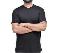 Sleepdown Men's Classic Short Sleeve Crew Neck T-Shirt 100% Cotton, Black, S